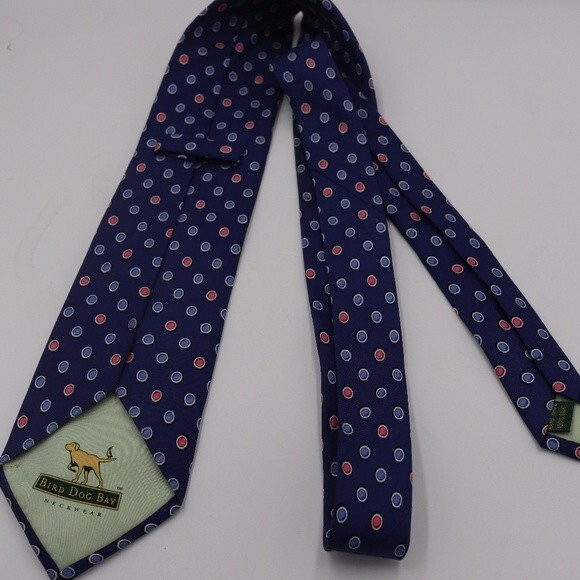 Bird Dog Bay Blue Polka Dot Silk Neck Tie - Picture 4 of 7